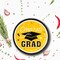 25 Count Yellow Congrats Grad Solid Color Paper Dessert Plates Disposable Party Plates 7 1/4"